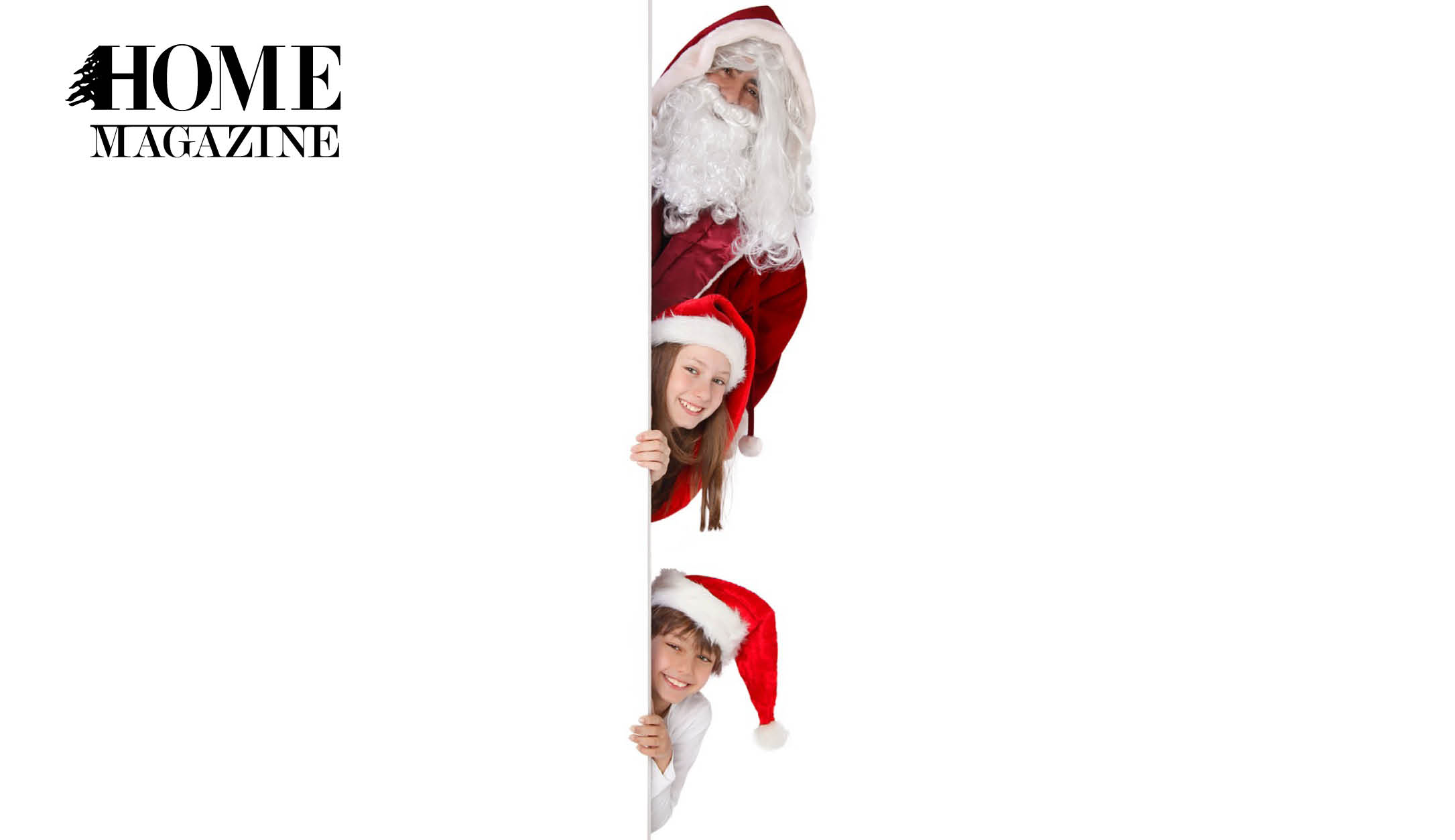 Santa Claus with girl and boy