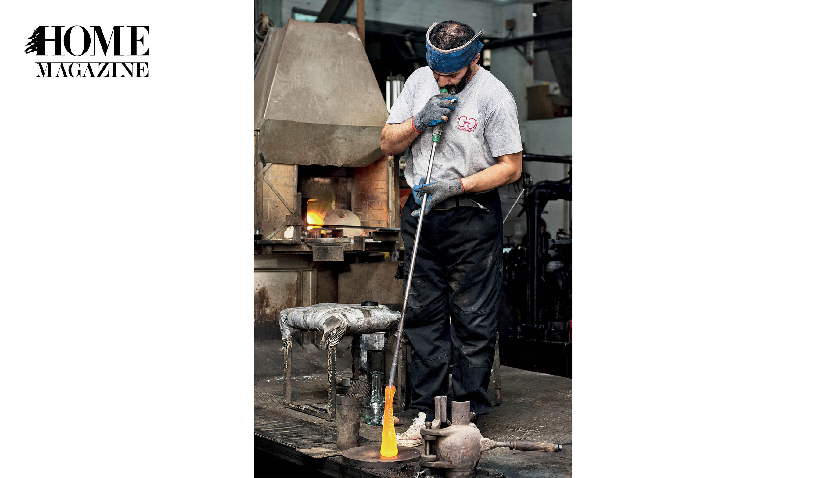 Man making glass
