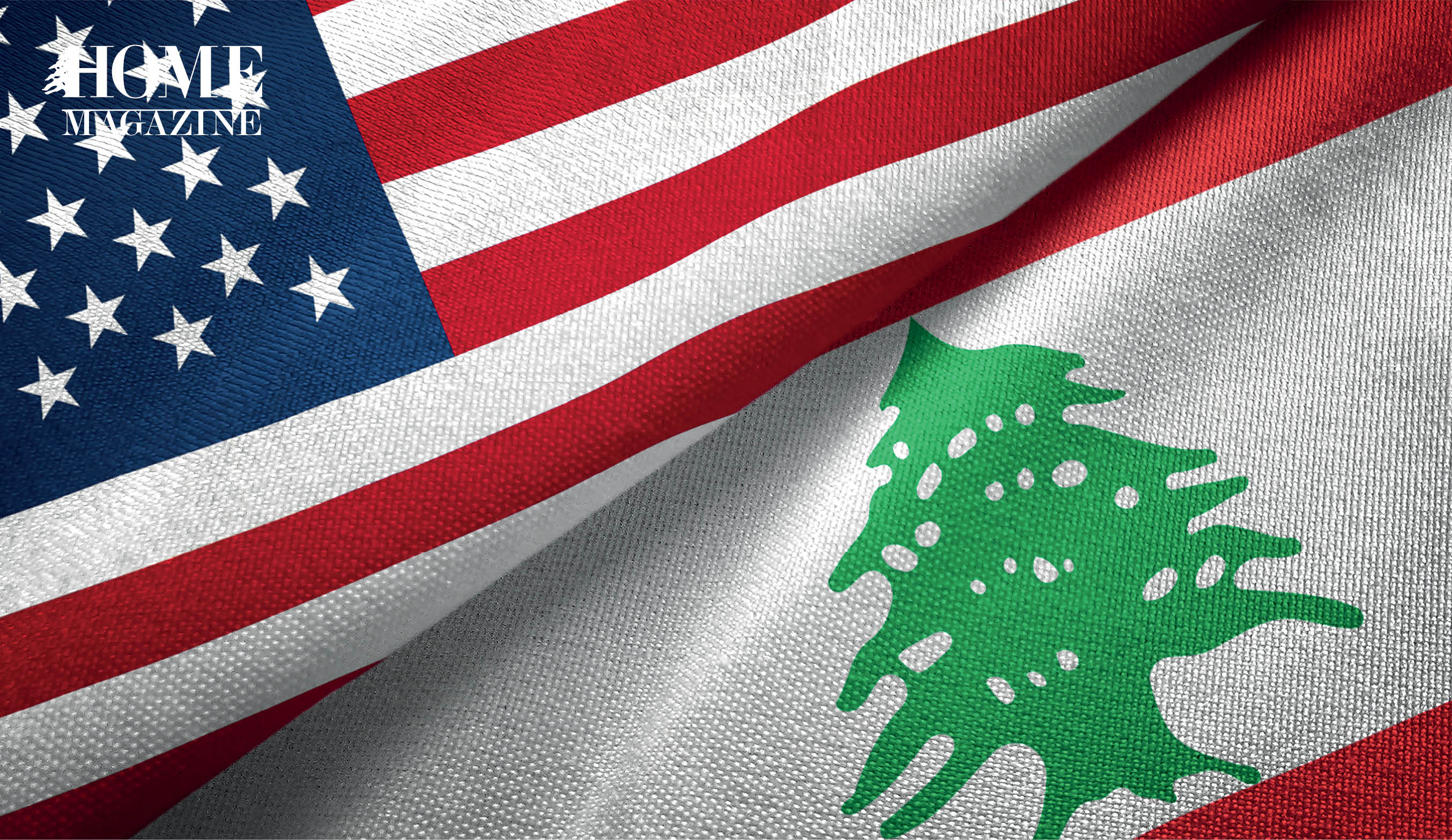 American and Lebanese flags