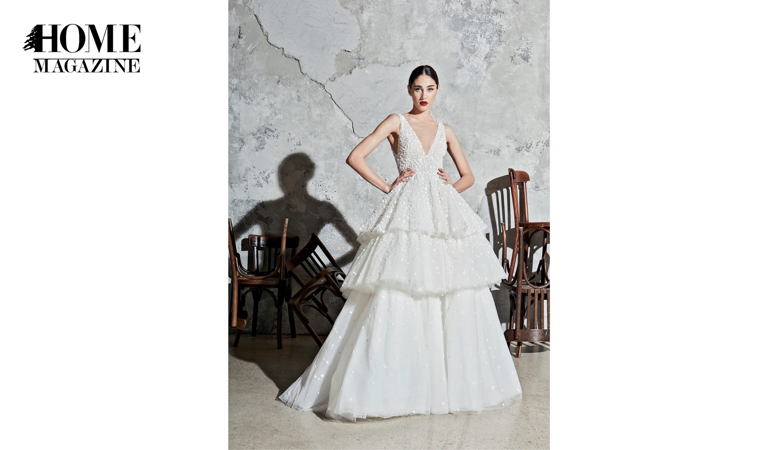 Model in bridal dress