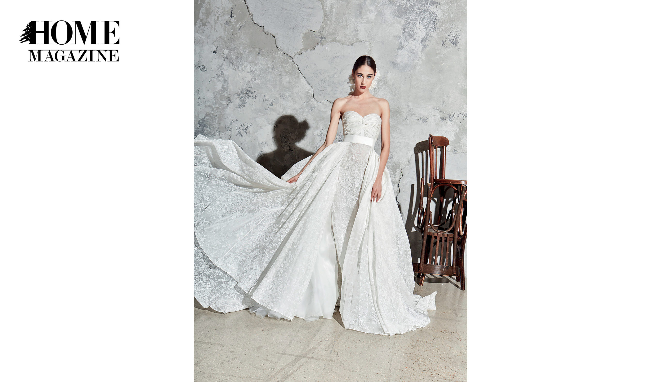 Model in bridal dress