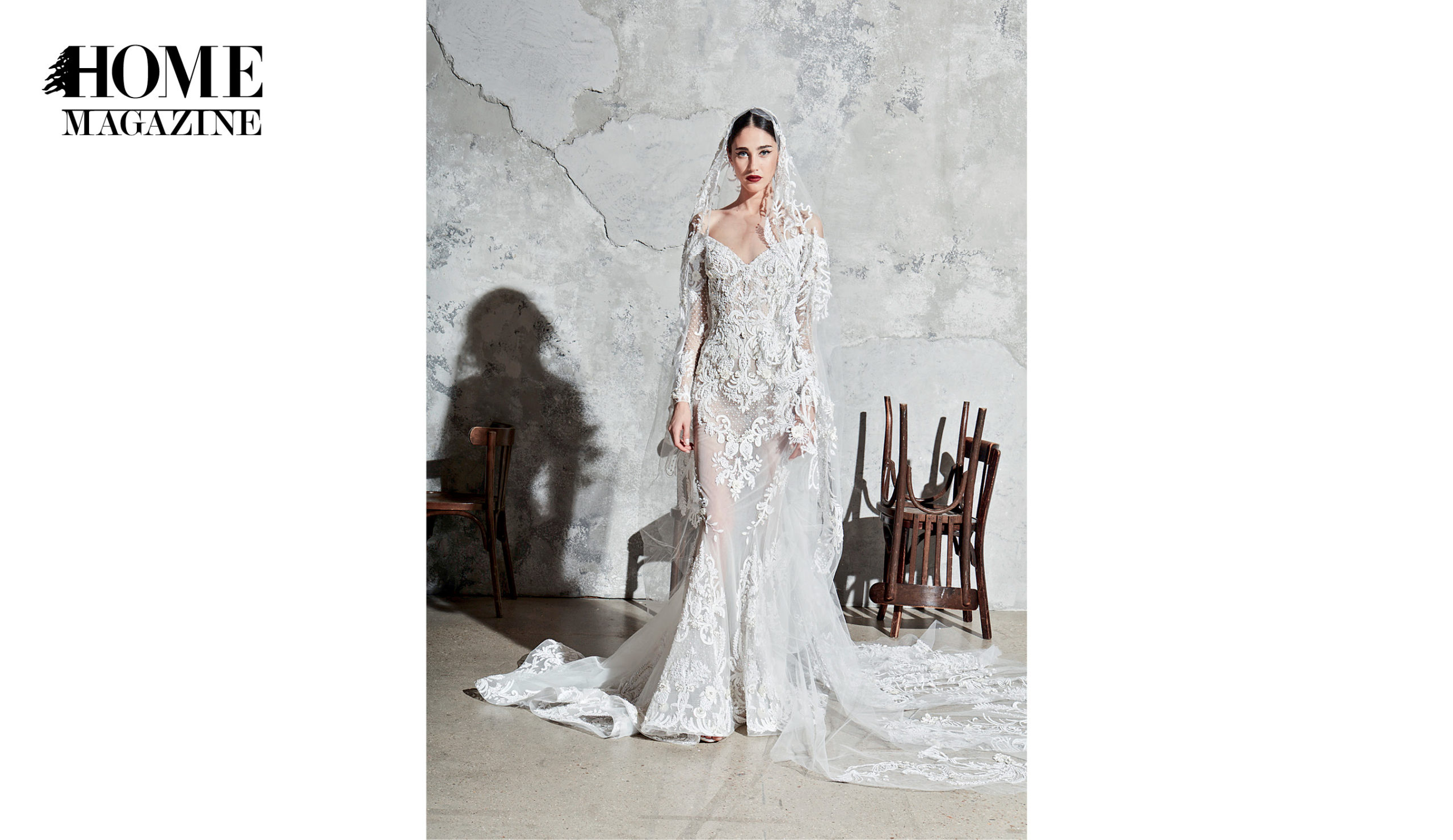 Model in bridal dress