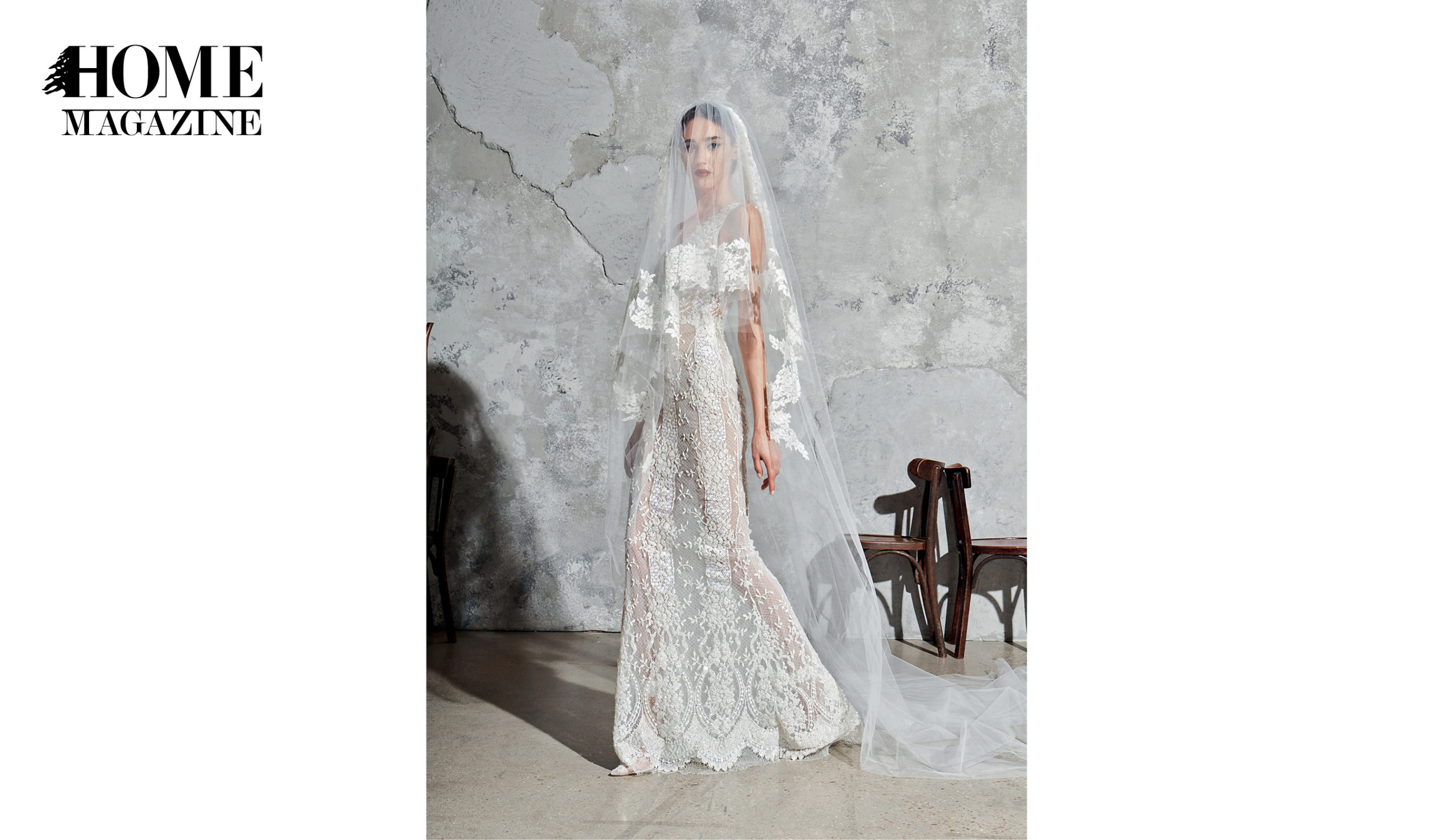 Model in bridal dress