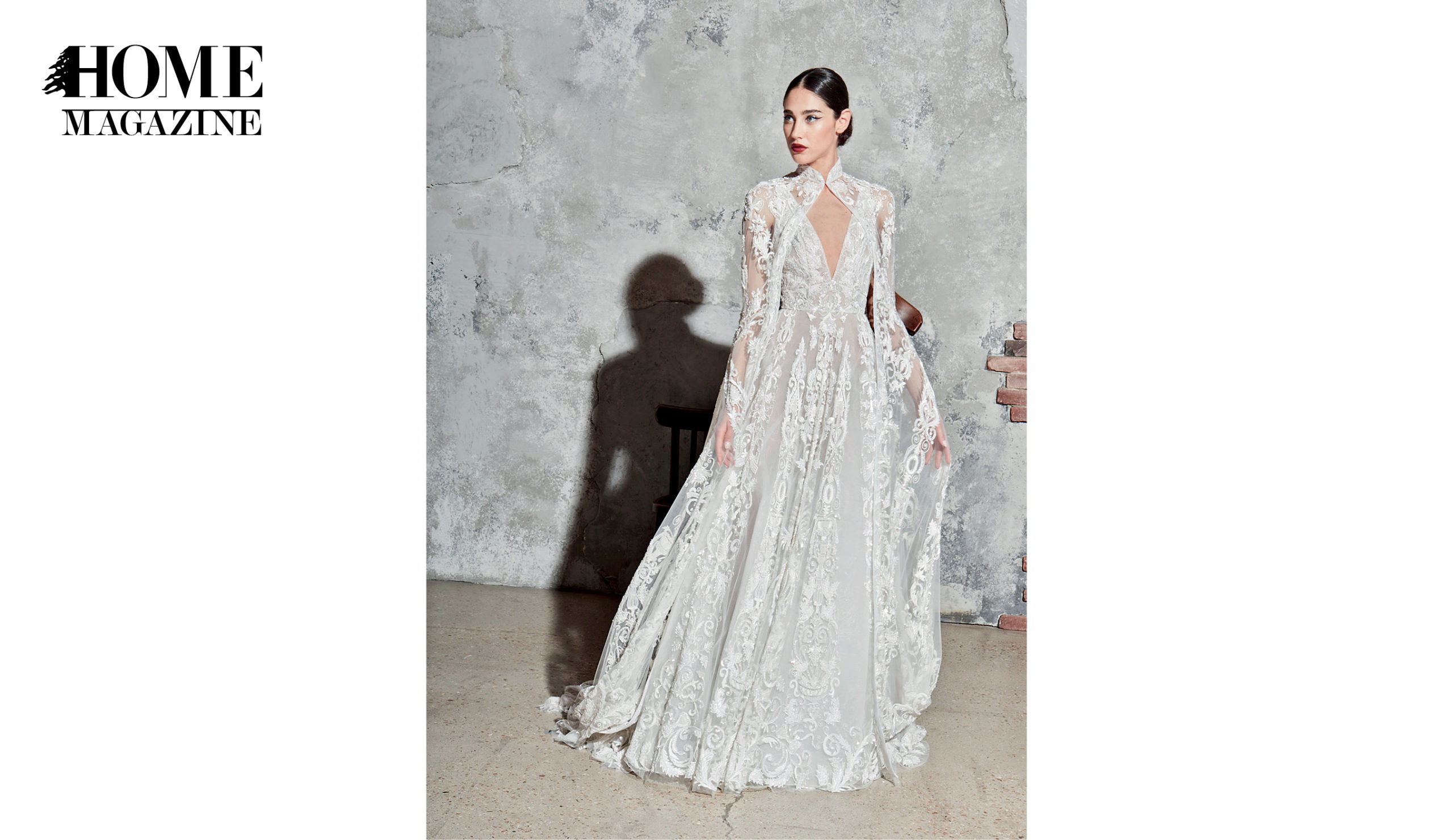 Model in bridal dress