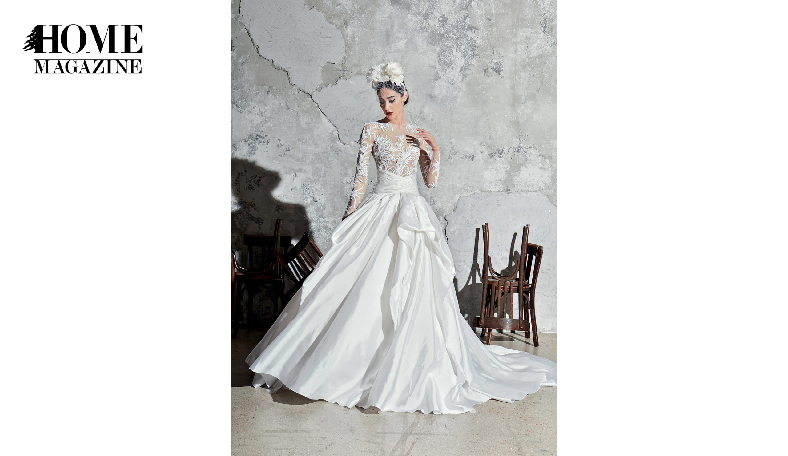 Model in bridal dress