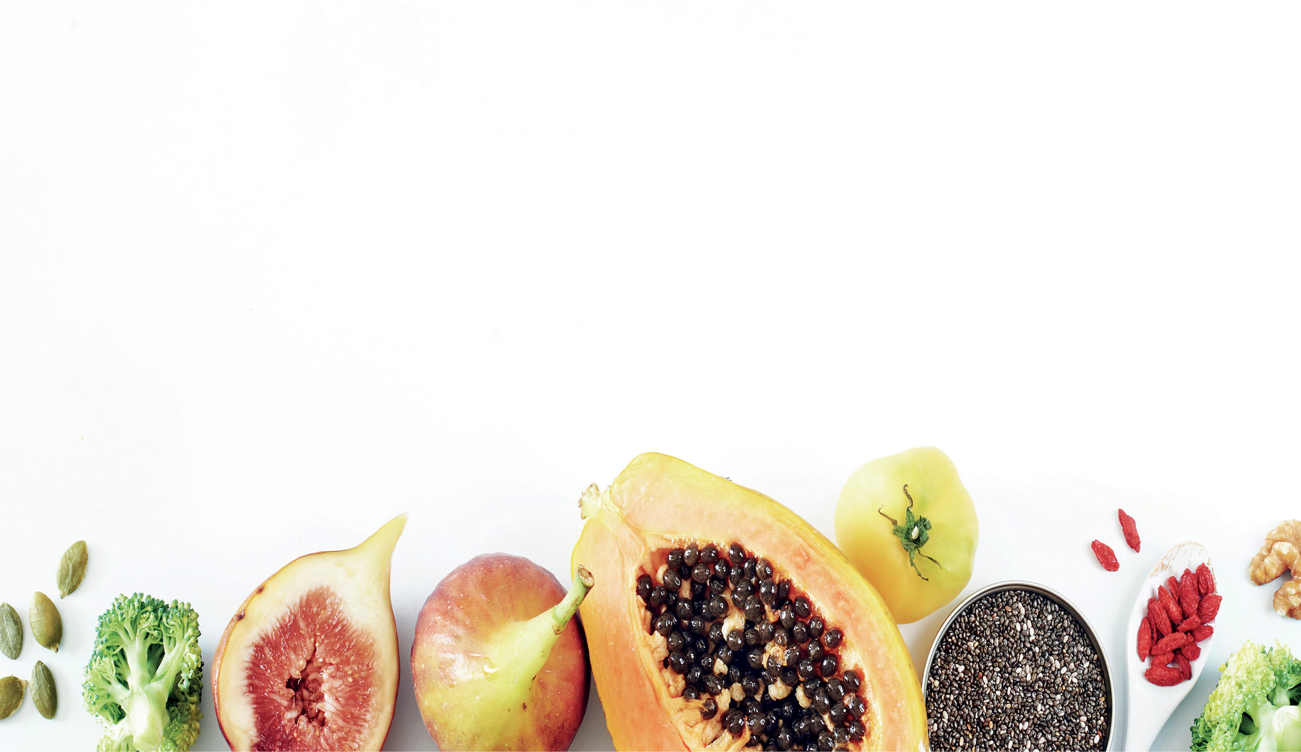 Fruits, vegetables and seeds